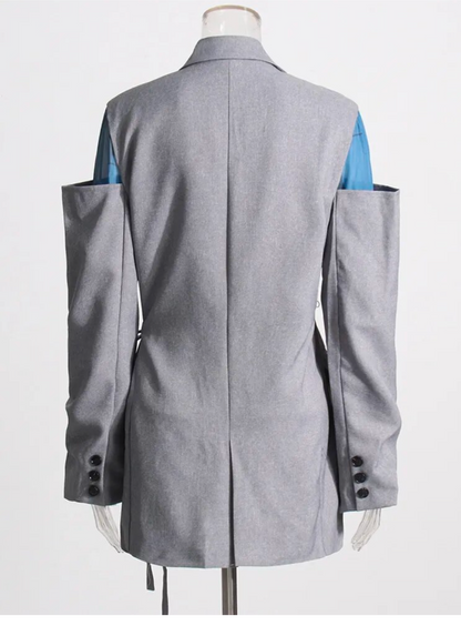 Stylish Long Sleeves Blazer With  Cut-Out Designs