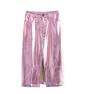 Metal Textured Women's Pink Skirt