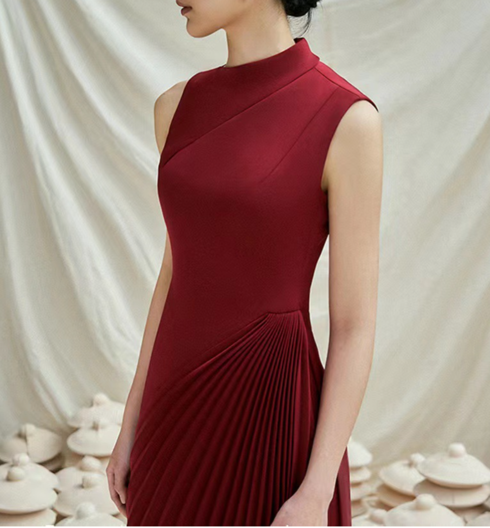 Women's Pleated Asymmetric Fashion Dress