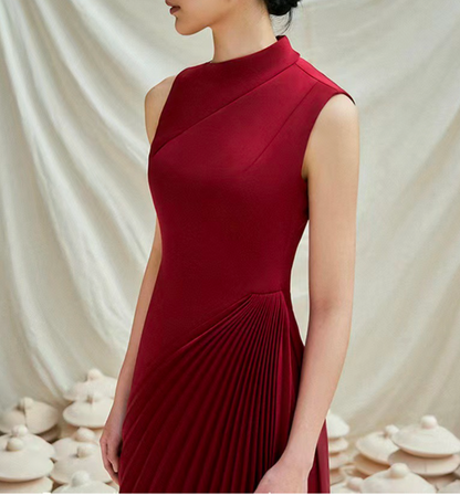 Women's Pleated Asymmetric Fashion Dress