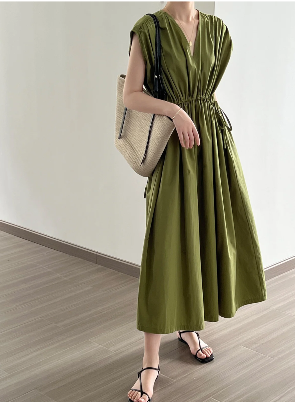 Women's Drawstring Gathered  Dress