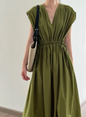 Women's Drawstring Gathered  Dress