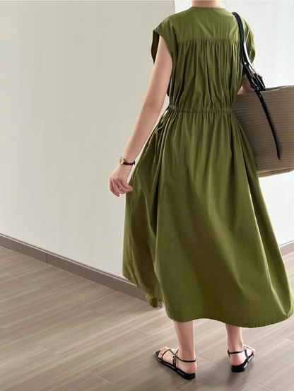 Women's Drawstring Gathered  Dress