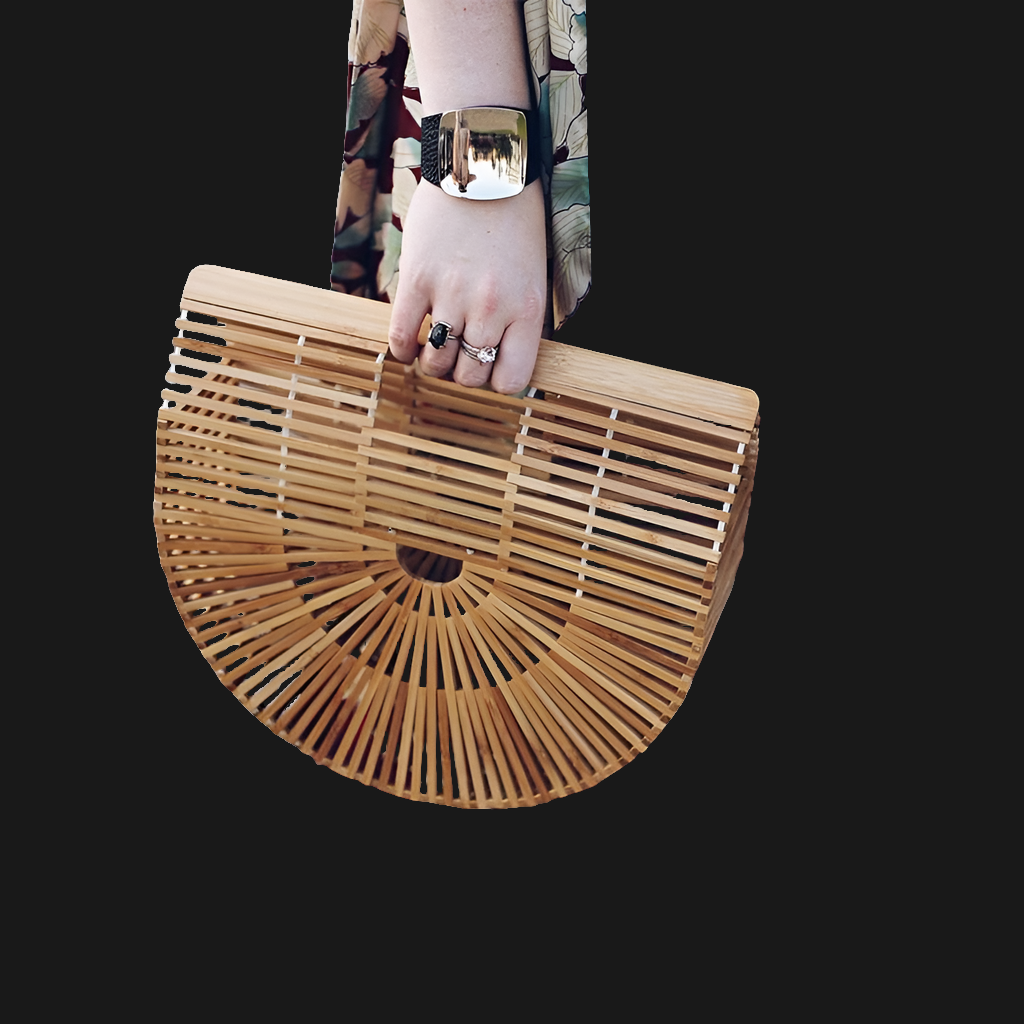 Designer Bamboo Clutch in  Multiple Colors