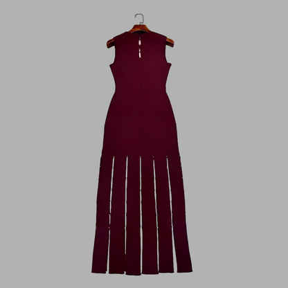Stylish Slim Fitted Knit Dress with Slitted Skirt