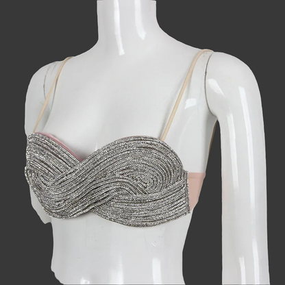 Sexy Bejeweled Crystal Diamond Bikini Bra Top
