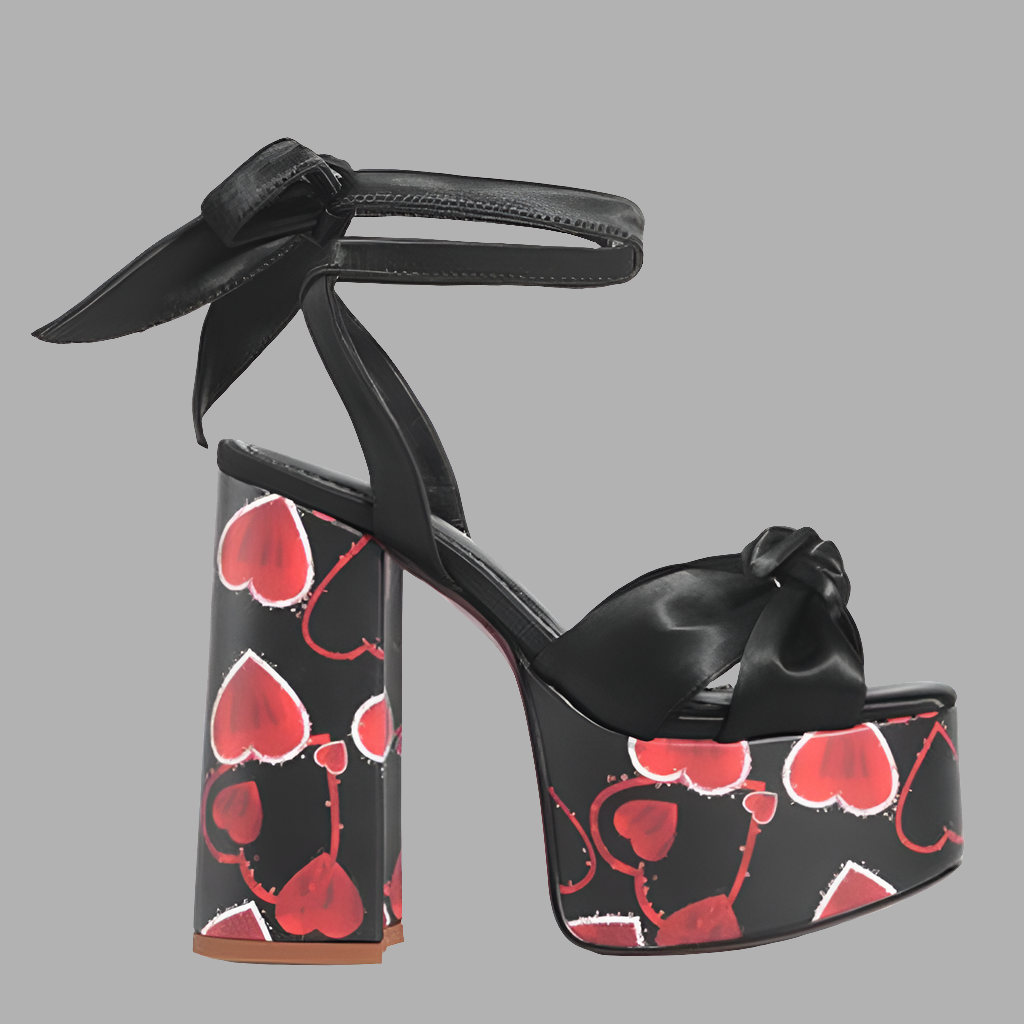 Thick Sole Chunky 6 Inch Heel Strappy Sandals with Bow Knot In Multiple Colors and Designs