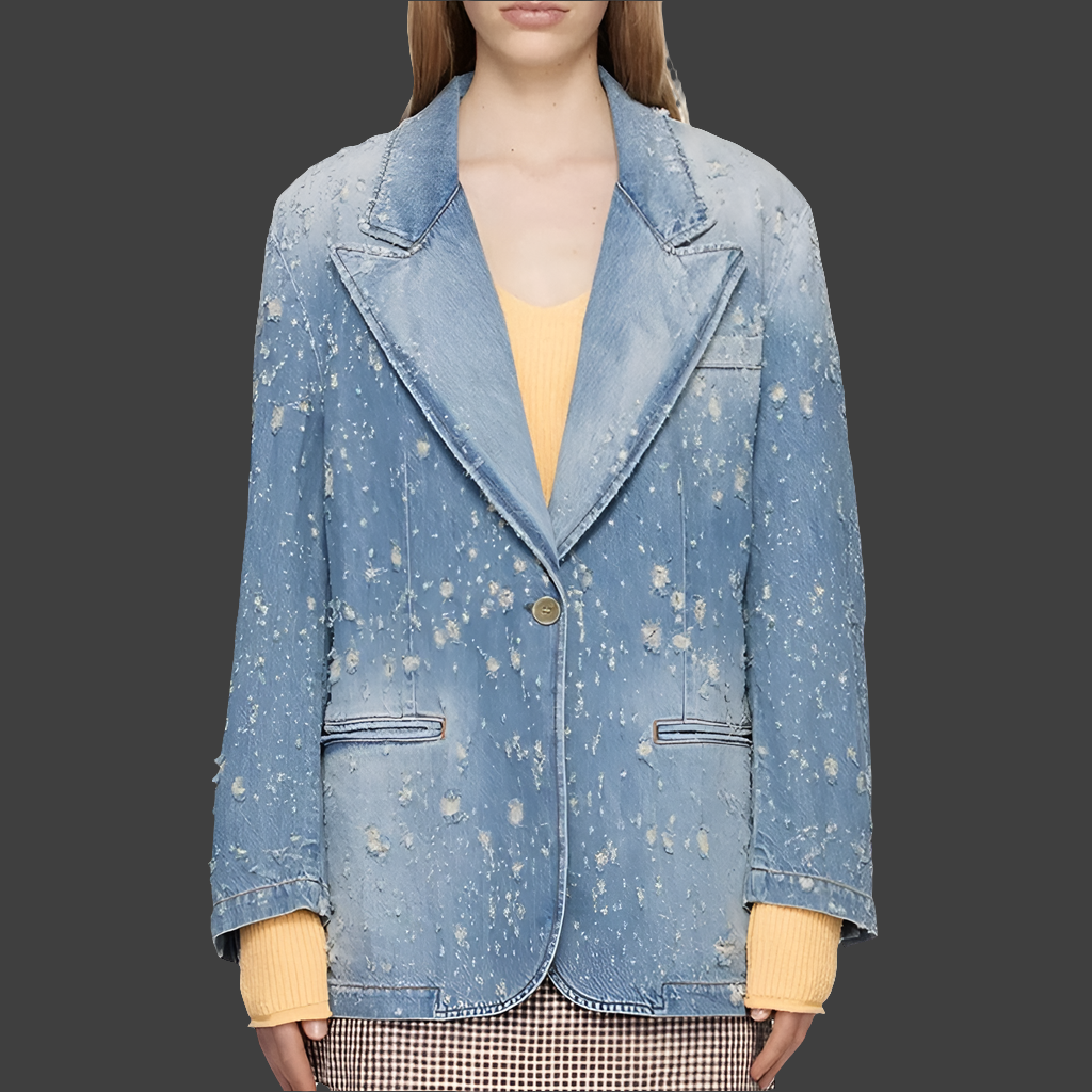 Ultra- Modern Washed Denim Blazer