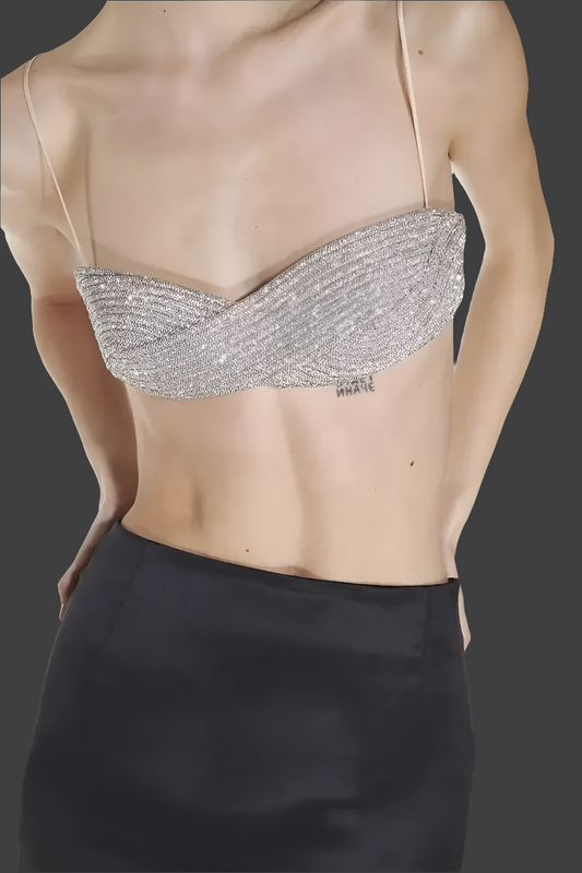 Sexy Bejeweled Crystal Diamond Bikini Bra Top