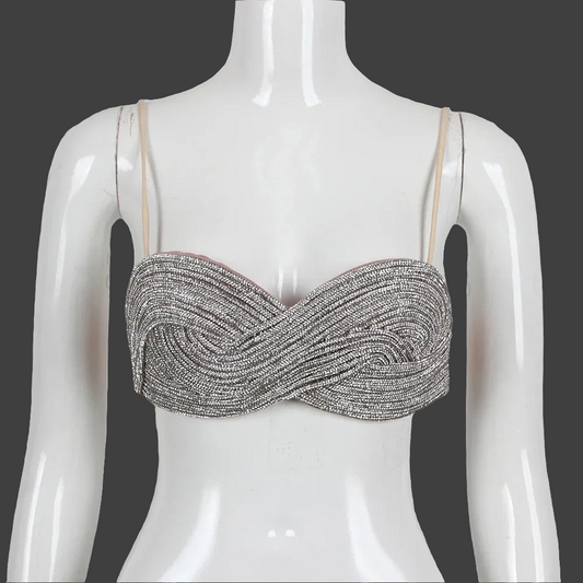 Sexy Bejeweled Crystal Diamond Bikini Bra Top