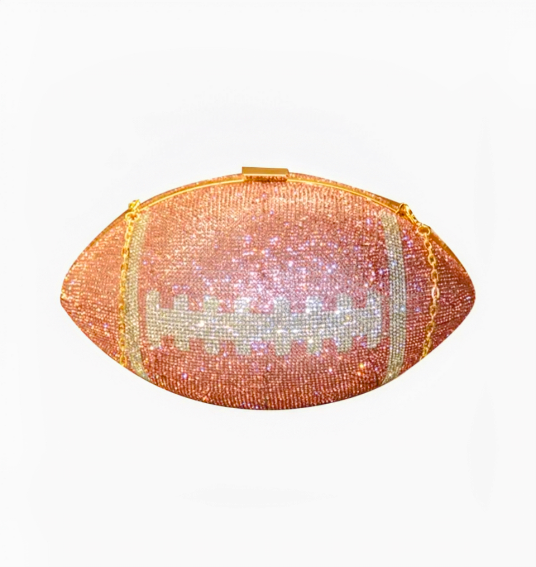 Rugby Ball Rhinestone Clutch for Women