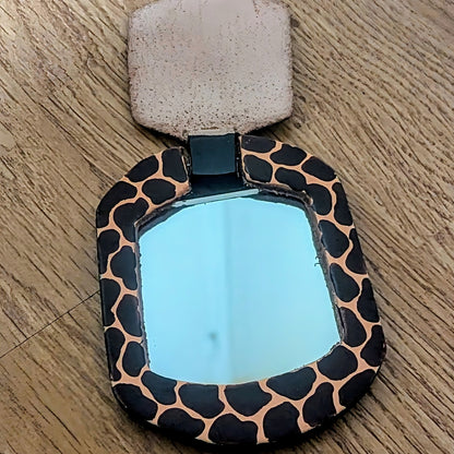 Leather Animal Print Compact Mirrors