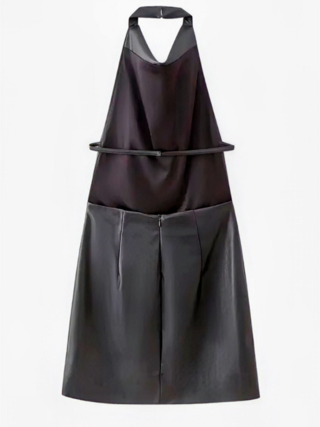 New Faux Leather Backless Slip Mini Dress for Women