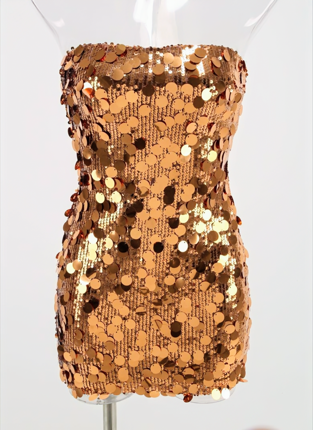 Sexy Strapless Sequined Bodycon Evening Dress