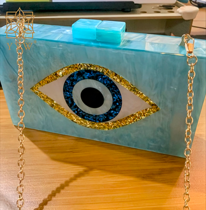 Sequined  Evil Eye Evening Clutch Bag