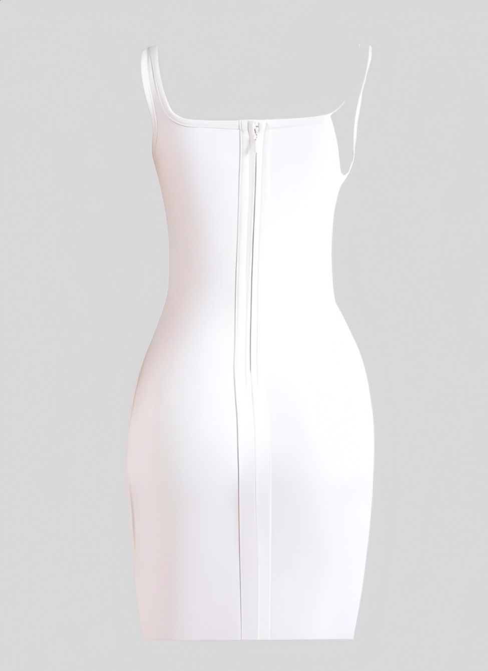 The Ultimate White Mini Dress With  Split and  Diamond Embellished Waist Cut-Outs