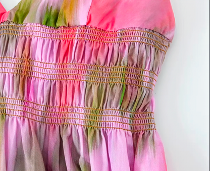 Backless  Pretty in Pink Long Print Dress for Women